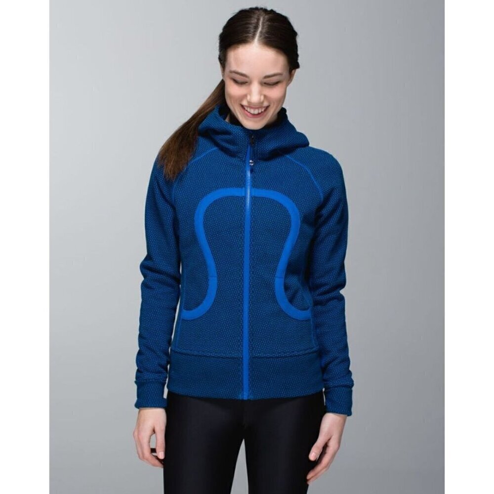 Lululemon Scuba Stretch Full Zip Double Diamond Baroque Blue Printed Hoodie 6